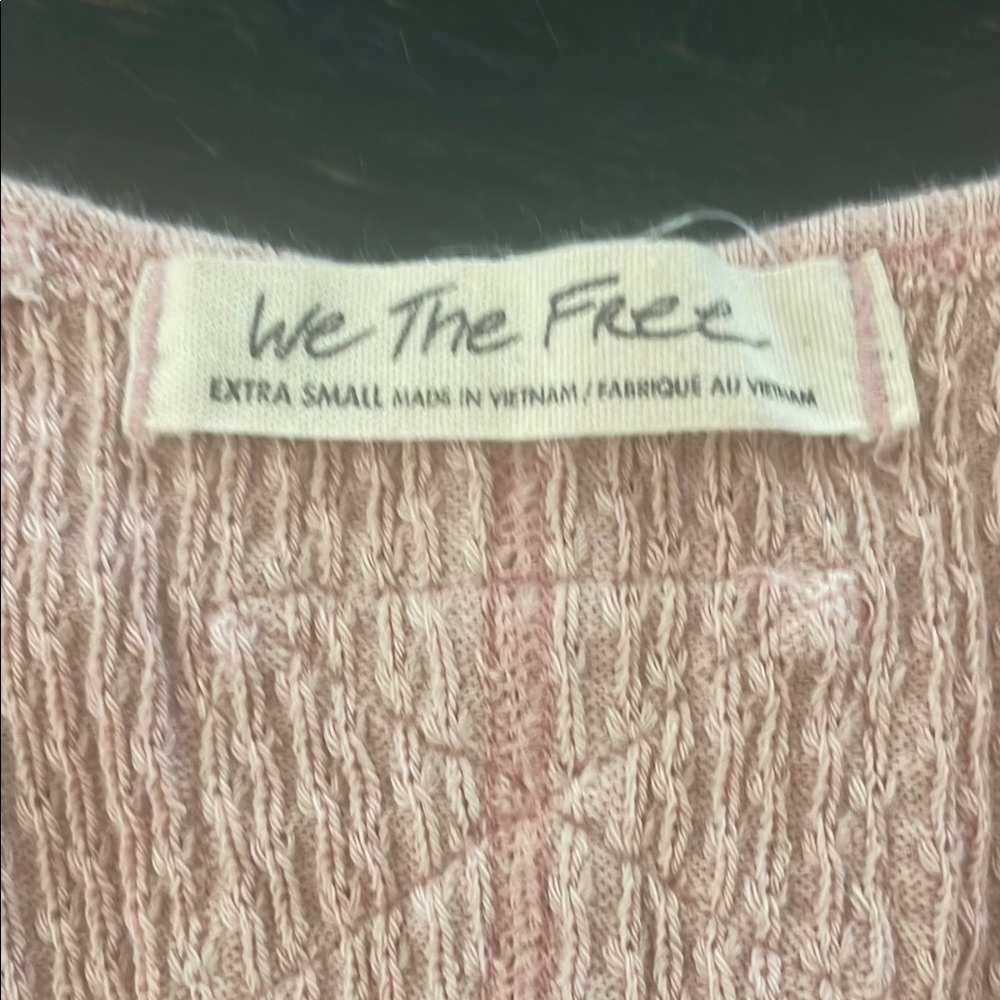 We The Free Blush Ribbed Buttoned Top - Picture 2 of 4